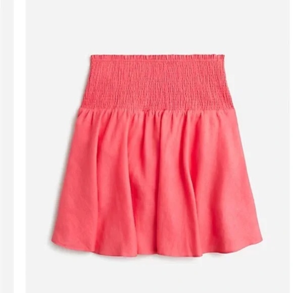 J. Crew Smocked Waist Linen Mini Skirt NWT Size Small - Picture 1 of 7
